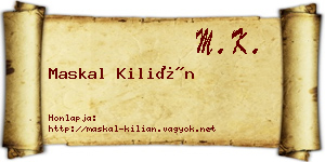 Maskal Kilián névjegykártya